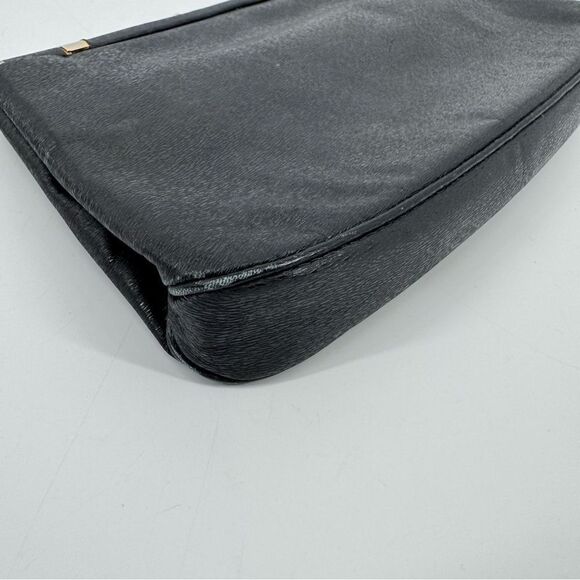 Vintage 50s-60s Rosenfeld Black‎ Leather Evening Clasp Bag - Picture 7 of 9